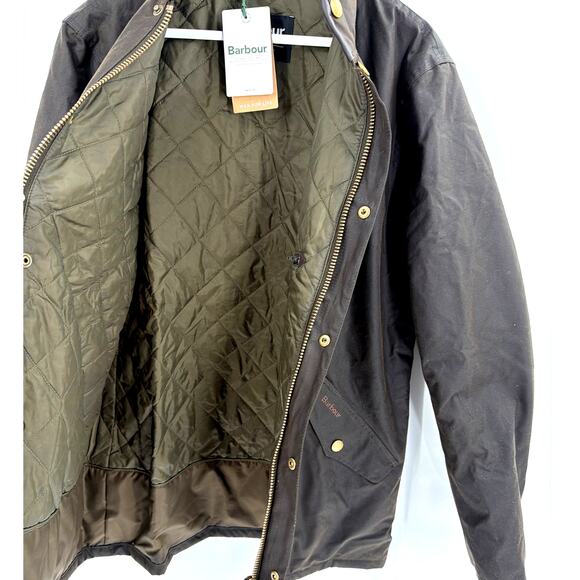 Barbour Men's Olive Prestbury Waxed Jacket Size L - Picture 8 of 11